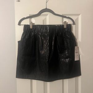 Zara Black Faux Leather Skirt